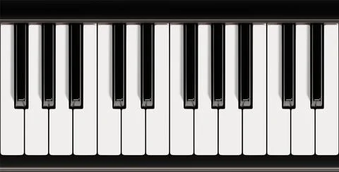 Piano keyboard close up view vector illustration Stock Illustration