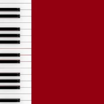 Piano Keyboard Closeup. 3d Rendering Stock Illustration