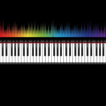 Piano keyboard with equaliser Stock Illustration