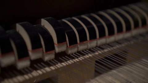 Piano keyboard move up and down and strings  Stock Footage 97652310