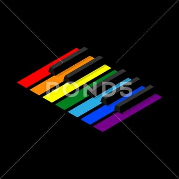 Piano keyboard in rainbow colors. Stock Illustration