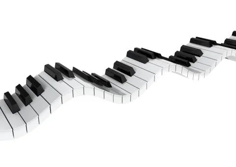 Piano keyboard wave Stock Illustration