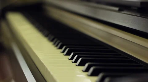 Piano Keyboards Focus Shift Stock Footage 31911677