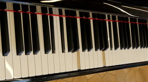 PIano keys are moving without anyone playing it Stock Footage 57122163