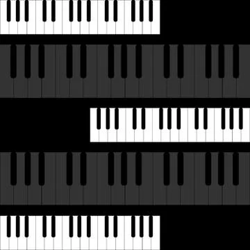 Piano keys on black background Stock Illustration