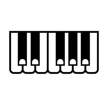 Piano keys button flat icon vector illustration symbol Isolated template. Illustrazione stock