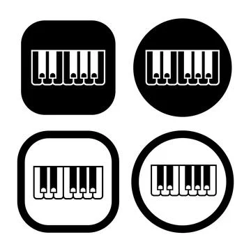 Piano keys button flat icon vector illustration symbol Isolated template. Illustrazione stock