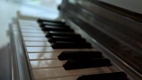 Piano keys camera movement Stock Footage 308447573