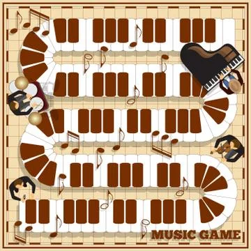 Piano keys on a checkered field. Stock Illustration