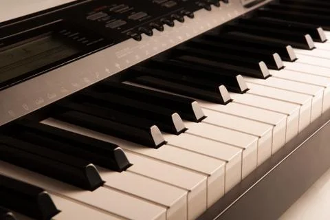 Piano keys close-up Stock Photos