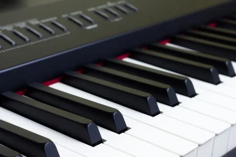 Piano keys close-up Stock Photos