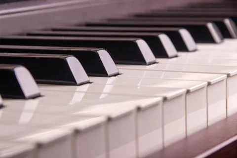 Piano keys, close-up Stock Photos