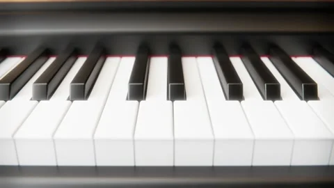 Piano keys, close-up seamless loop. 4K animation 60 fps Stock Footage 227343332