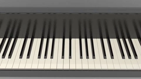 Piano keys, close-up seamless loop. Illustration for classical musical, concert Stock Footage 233520346