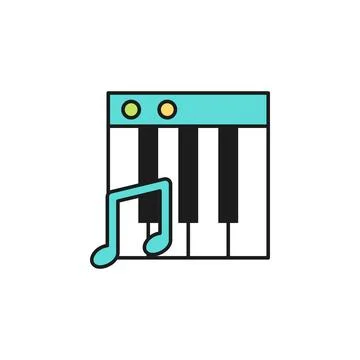 Piano keys colored icon. Element of birthday party icon for mobile concept and Stock Illustration