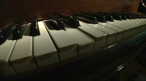 Piano keys dolly perspective Stock Footage