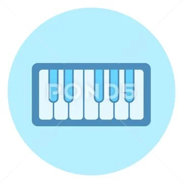 Piano Keys Icon On Blue Background ~ Clip Art #81865775