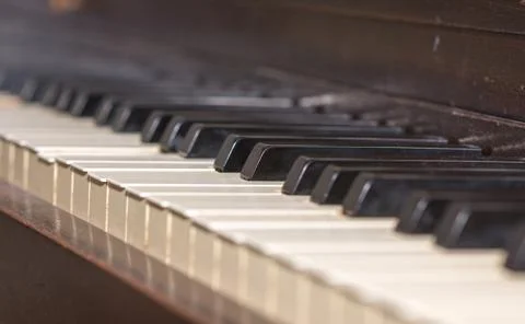 Piano keys inline Stock Photos