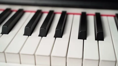 Piano keys from left to right motion Stock Footage 156937491