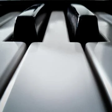 Piano keys perspective front view Stock Photos