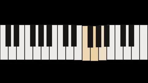 Piano keys playing wave on black background overlay 4K 库存影片 337062452