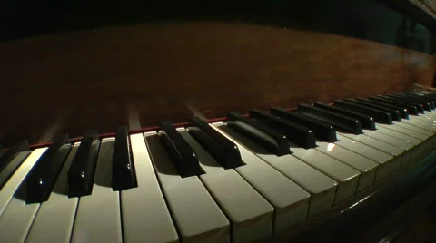 Piano keys static perspective Stock-Footage 724496