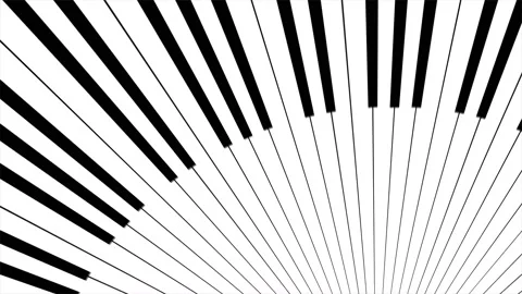 Piano keys transition on a transparent alpha channel Stock Footage 219407063