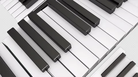 Piano keys transition on a transparent alpha channel background Stock Footage 279371951