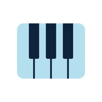 Piano keys vector flat logo, piano play emblem, piano keyboard, concert poste Stock Illustration