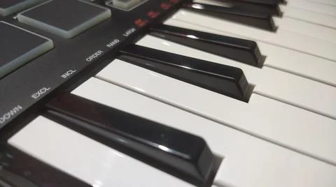 Piano with Knobs &amp; Drumpads 스톡 사진