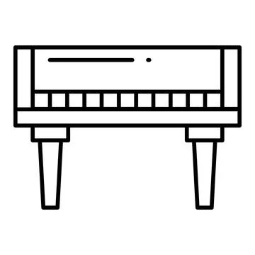 Piano Line Icon Stock Illustration