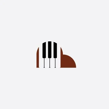 Piano logo icon vector element Stock Illustration