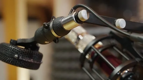 Piano microphone closeup slowmo Stock Footage 258077388