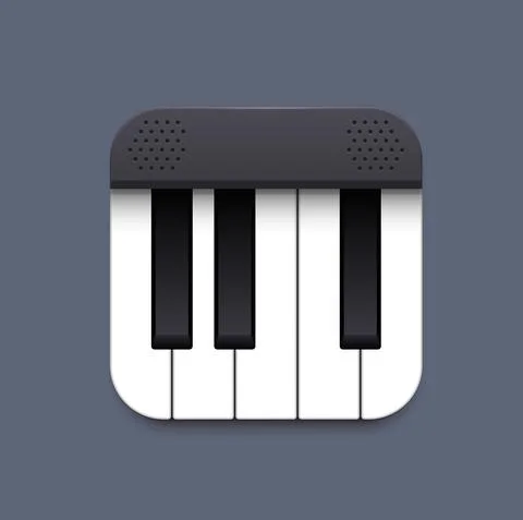 Piano music app interface icon, keyboard and keys イラスト素材