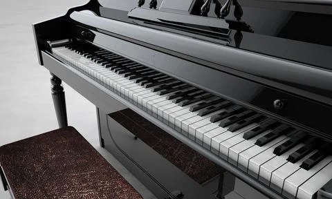 Piano music background 3d render Stock Illustration