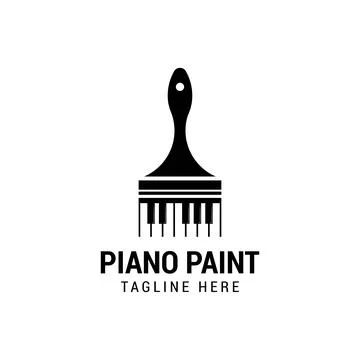 Piano paint concept vector logo design inspiration Stock Illustration