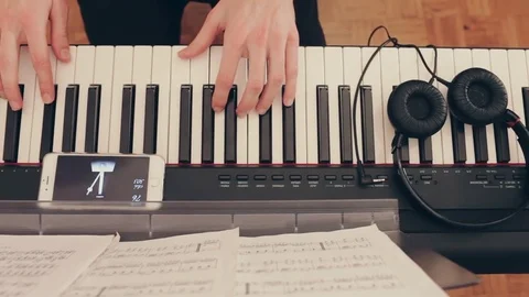 Piano player and composer Stock Footage 72001949