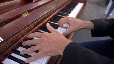 Piano player closeup 01 Stock Footage 94010215