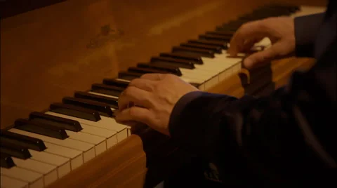 Piano player hands seen from the side Stock Footage 59967613