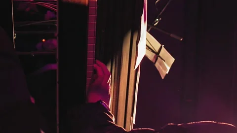 Piano player on the stage Stock Footage 91151710