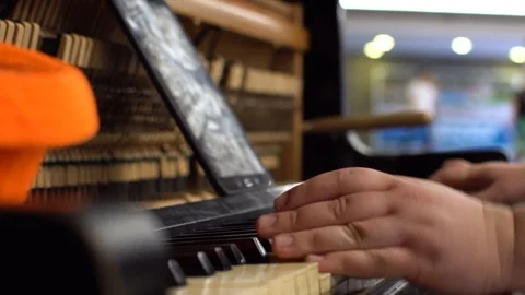 The Piano Player in the Subway Stock Footage 114275860