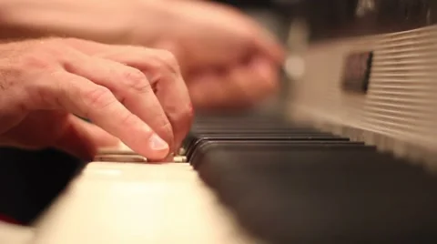 Piano player with synthesizer in action 스톡 동영상 55877442