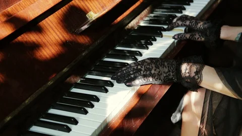 Piano playing Stock Footage 128042480