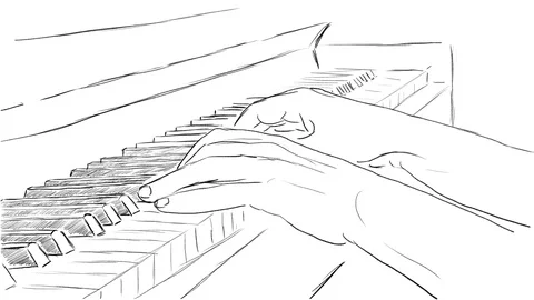 Piano playing Stock Footage 128717631