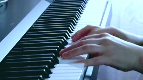 Piano playing Stock Footage 135085663