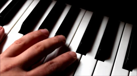 Piano playing top close up Stock Footage 34368613