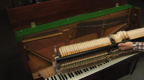 Piano restoration in the workshop Stock Footage 57972759