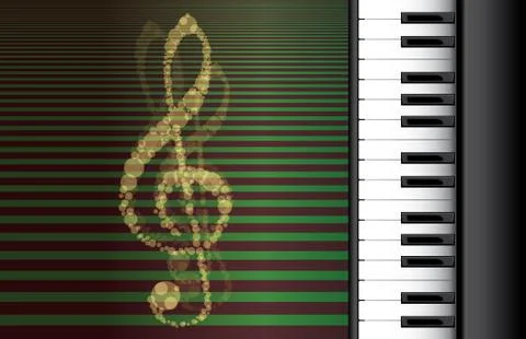 Piano roll on abstract background Illustrazione stock
