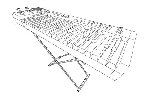 Piano roll analog synthesizer vector Stock Illustration