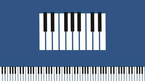 Piano seamless pattern. White and black keys of pianos, synthesizer or accordion Illustrazione stock